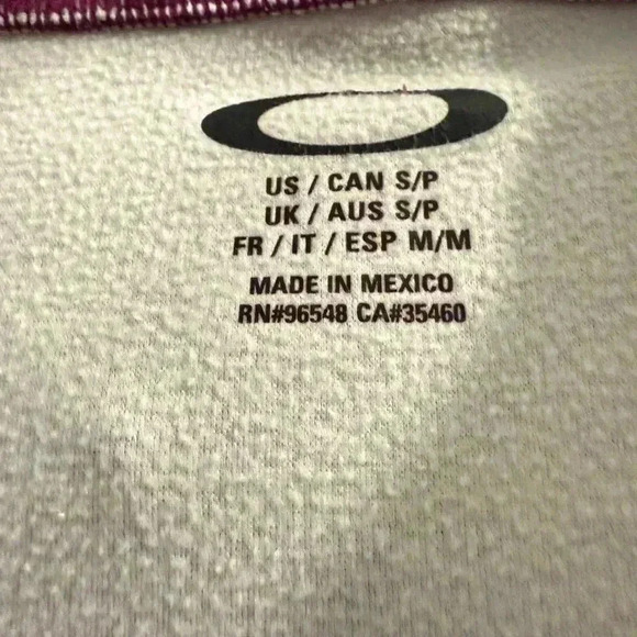 Women’s Oakley zippered front purple stripe drawstring hoodie jacket size S/P - Picture 11 of 12